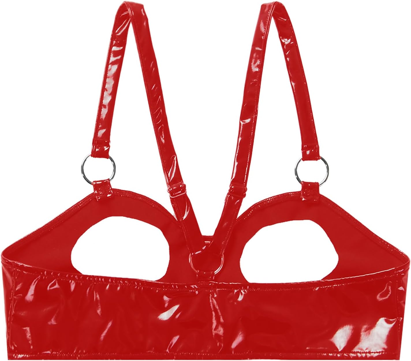 YiZYiF Womens Cage Bra Harness Elastic Hollow Out Latex Tops Lingerie Cupless Bralette Underwear
