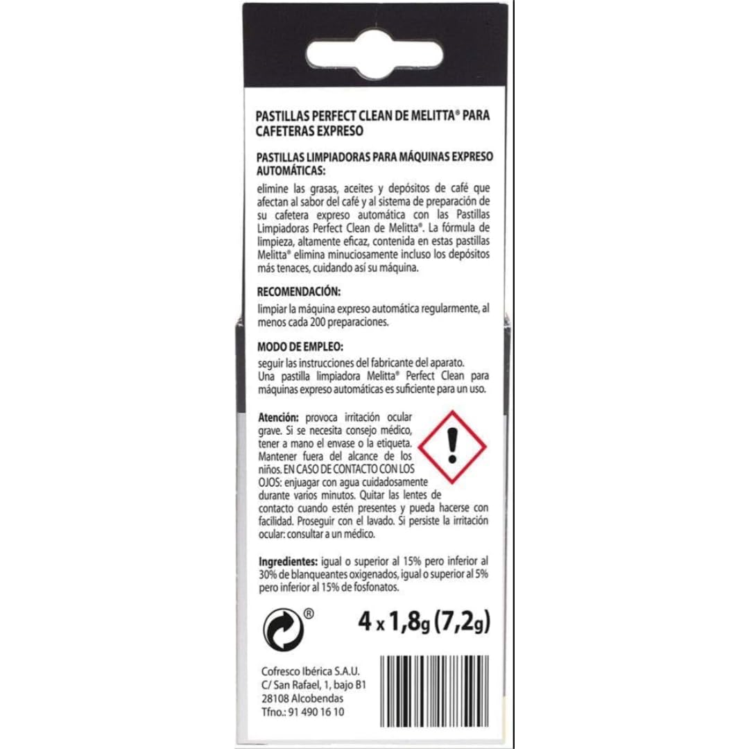 Reinigungsset mit 2 x Reinigungstabletten Perfect Clean für Melitta Espresso- und Kaffeevollautomaten.