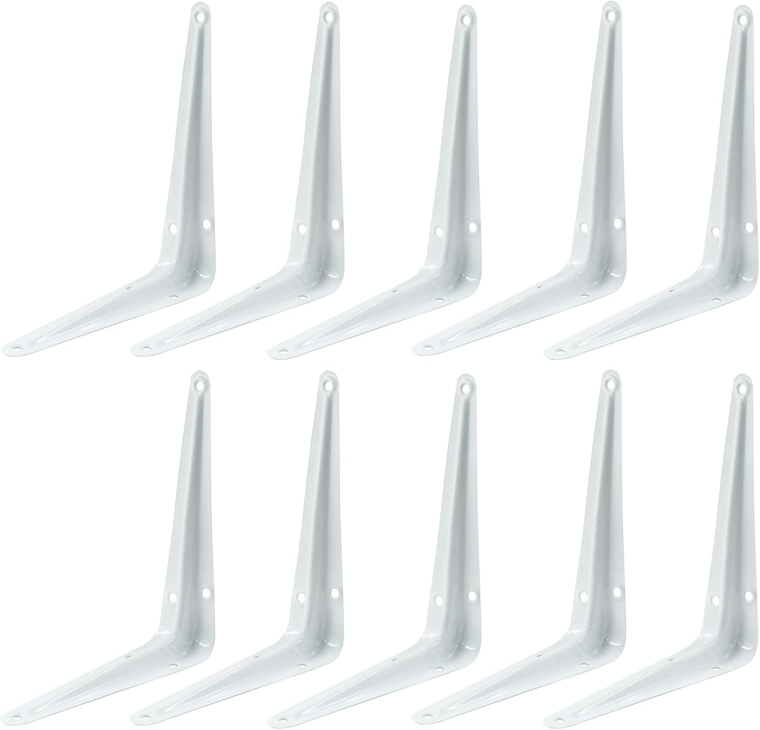 10 Pcs Shelf Brackets, 4 x 5 Inch Black Heavy Duty Metal Wall Corner Angle Shelving for Wall Hanging Shelves with Wall Anchors and Screws(Black)