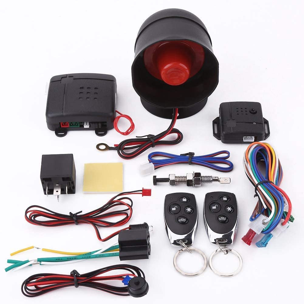 Auto Sicherheitssystem, universelles Auto Alarm Sicherheit Schutz System Keyless Entry mit 2 Fernbedienungen Sirene