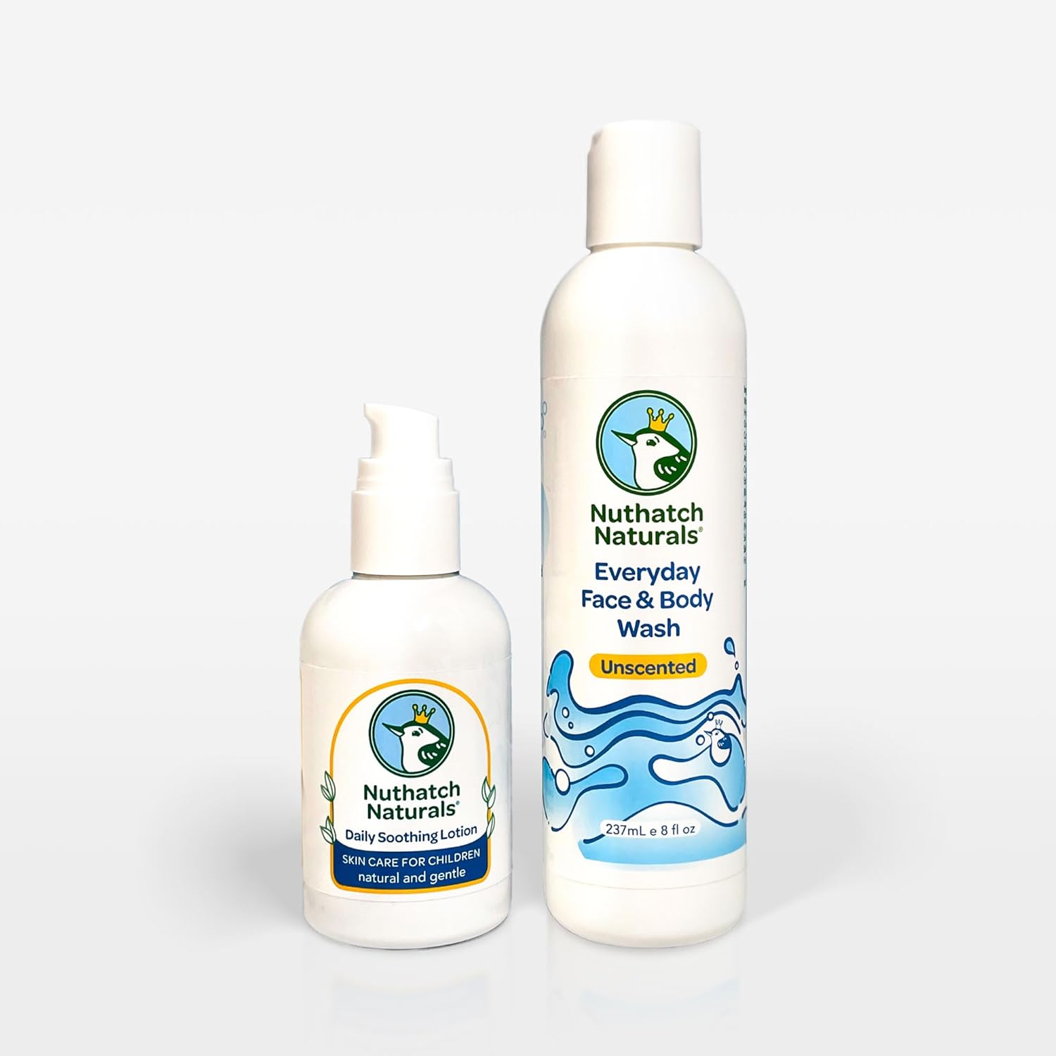 Kids Bath Essentials Bundle – Gentle Plant-Based Face & Body Wash and Nourishing Shampoo for Sensitive Skin