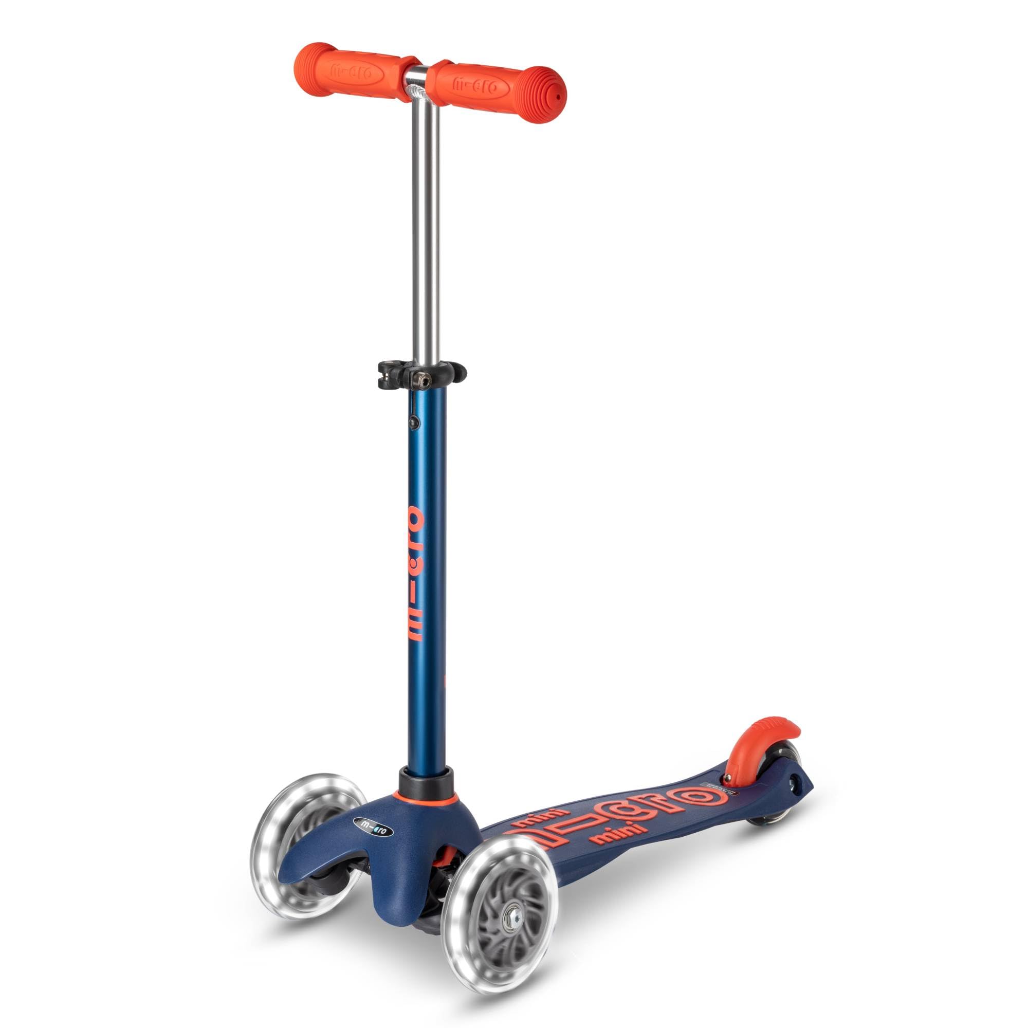 Micro® Mini Deluxe LED | Patinete Infantil Premium 3 Ruedas con Luces LED sin Pilas| Manillar Ajustable y Desmontable | Plataforma Antideslizante | Giro por Inclinación | Niños y Niñas | +2 Años