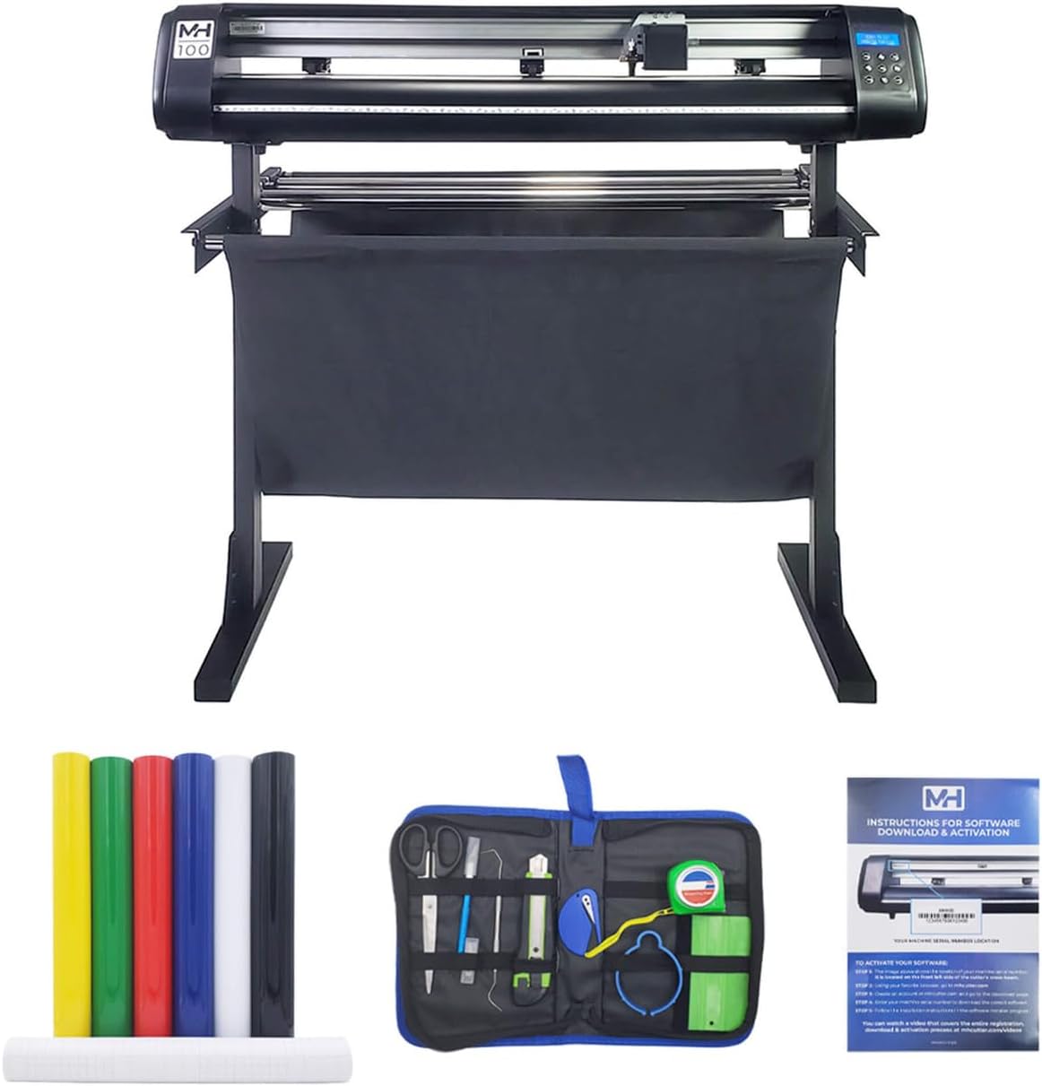 USCutter MH100 34" Vinyl Cutter Bundle with Stand, Software, and Full Starter Accessories