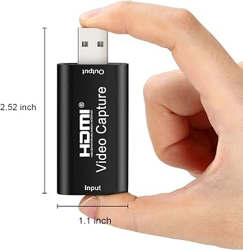 HDMI Video Capture Card, 4K HDMI to USB Capture Card Full HD 1080P 30fps, Record via DSLR, Camcorder, Action Cam for Live Streaming, Compatible with Nintendo Switch, PS4, Xbox One, PC
