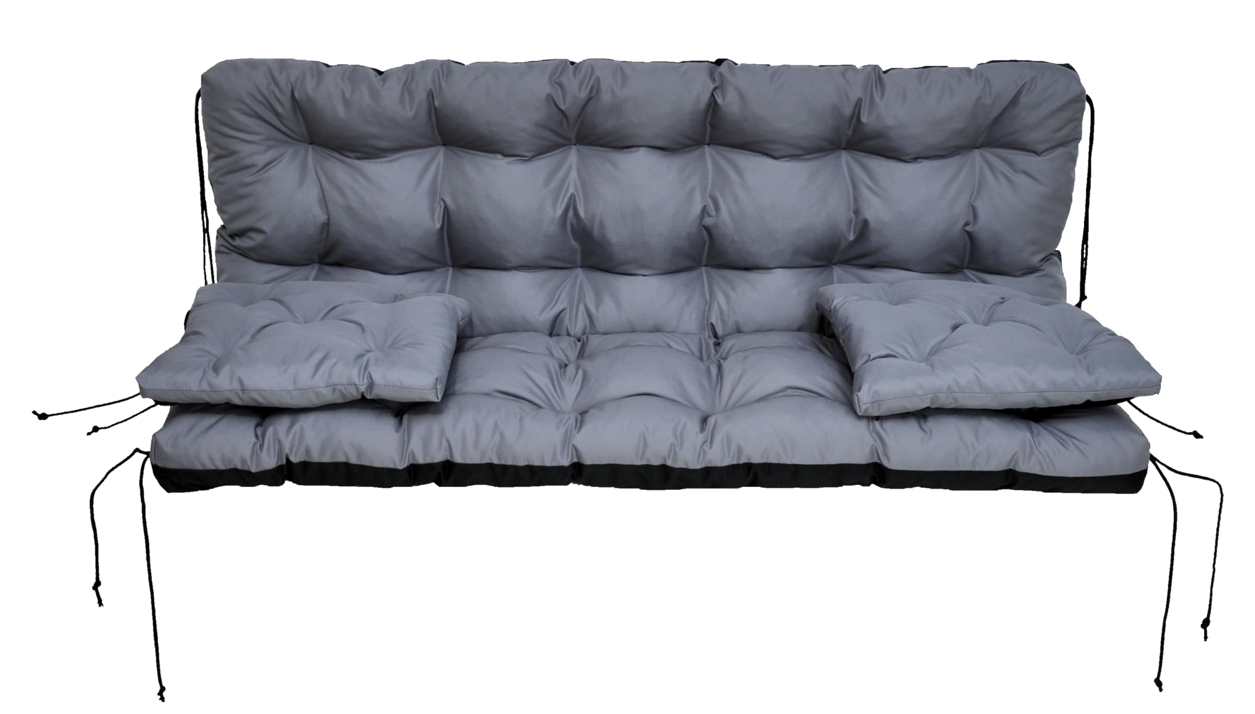 Coussin pour balancelle de Jardin, Coussin de Banc 150 cm, Coussin de Palette imperméable (Gris)