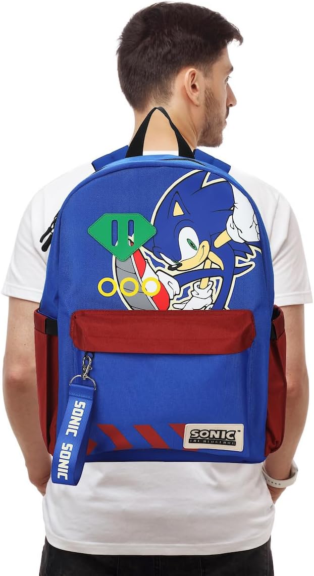 Bioworld Sonic The Hedgehog Sonic Character Art 16.5" Adult Blue Backpack