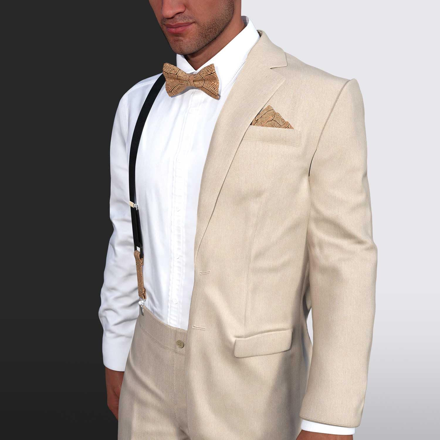Papillon da Uomo in Sughero | Kambium Marrone | Papillon Vegano | Classic Butterfly | Accessorio da Matrimonio | Fatto a Mano in Germania