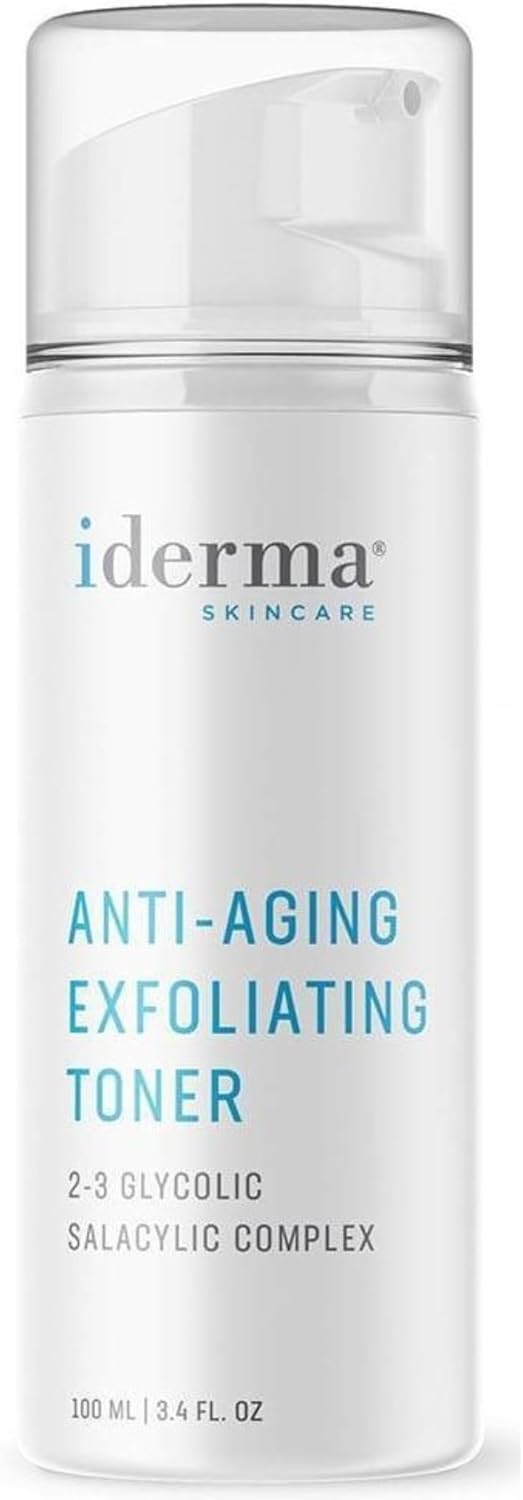 Anti-Aging Exfoliating Facial Toner – Hydrating Toner for Face Formulated for Women, Oily Complexion, Clear Skin, Balanced Texture, Astringent Care, Radiant Appearance, Gentle Face Treatment by iDerma 1