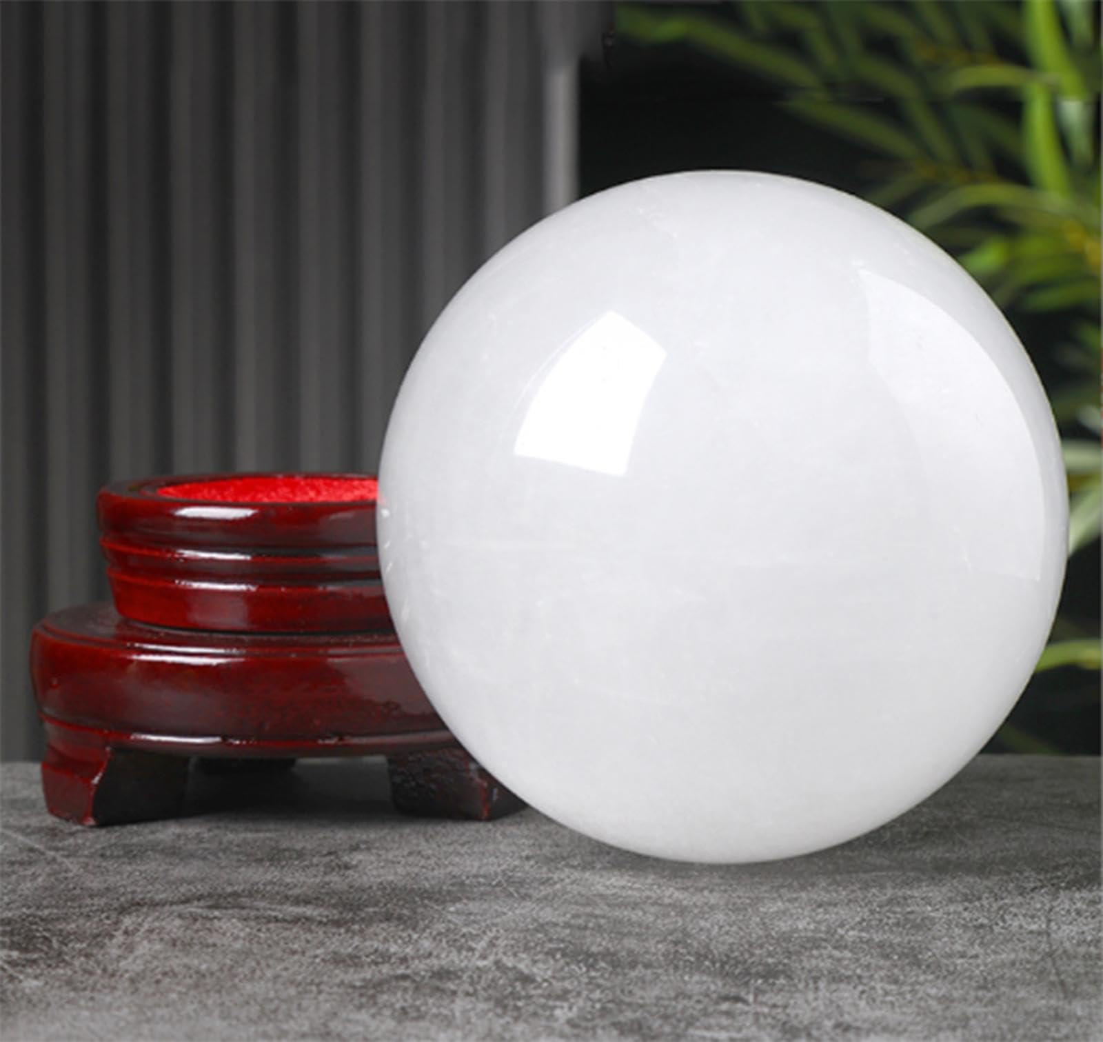 Białe Kryształowe Kule Naturalny Kamień Szlachetny Kula Polerowany Okrągły Kamień Dekoracyjny Kula Rzeźba Fengshui Ozdoba Do Uzdrawiania Reiki I Medytacji,10cm/3.9in