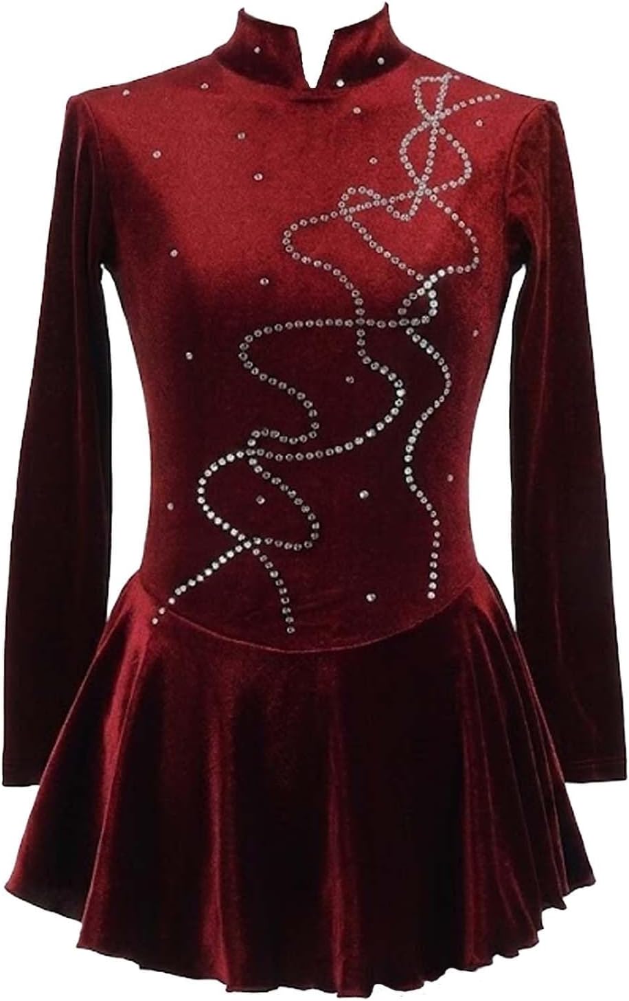 Women Figure Skating Dress Velvet Competition