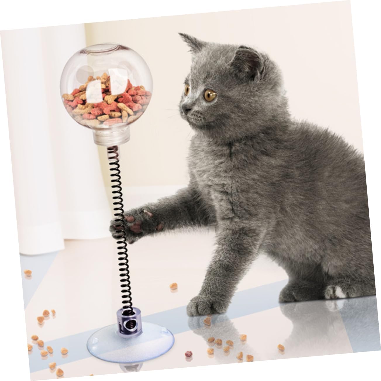 5pcs Interactive Cat Treat Dispenser Toy Spring- -Play Treat for Cats Engaging Interactive Toy for Exercising and Entertaining Feline Friends