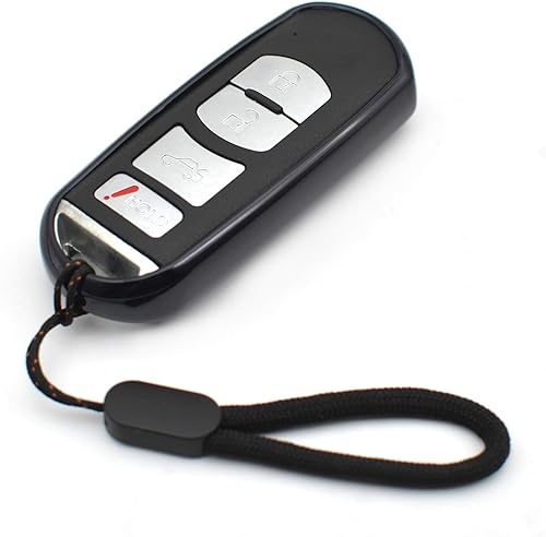 Compatible con Mazda 3 6 CX-3 CX-5 CX-7 CX-9 MX-5 Miata Scion iA Toyota Yaris Smart 2 3 4 Botones Negro TPU Funda para llavero Soporte remoto