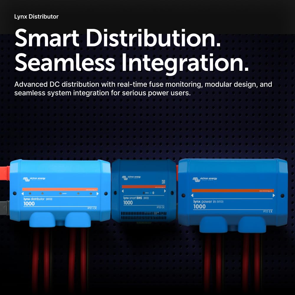 Victron Energy Lynx Distributor - Modular M10 DC Bus Bar with 4 Fuses