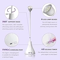 Vista 4 de Lámpara LED UV para uñas, mini luz UV para uñas de gel, secado rápido, secado rápido, secado rápido, lámpara UV para uñas de gel para manicura casera