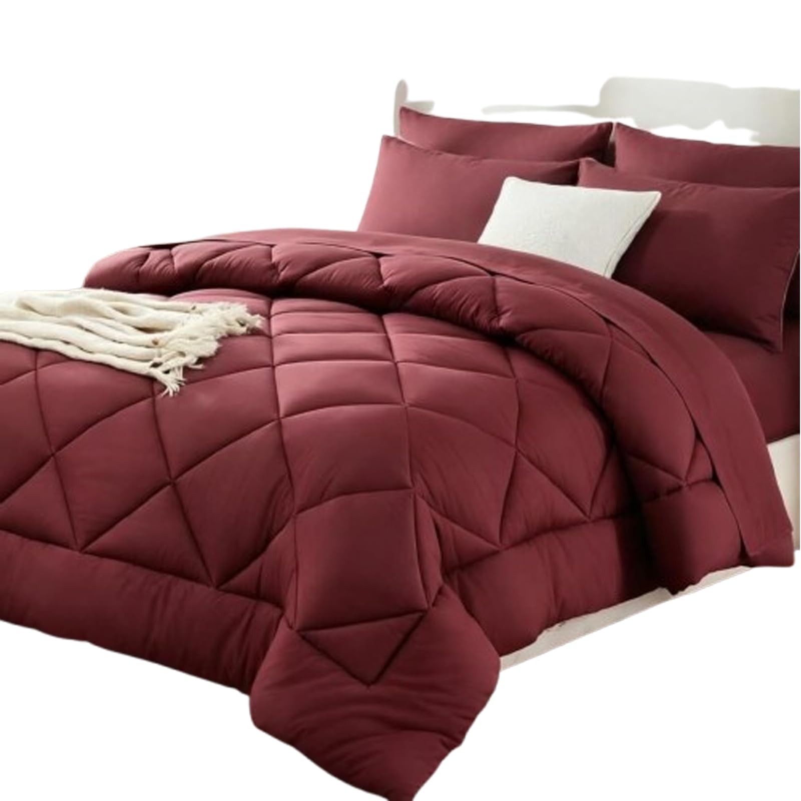 YanGoy Pleene Duvet and Cover in One with 2 Pillowcases (Red,140 * 200cm)