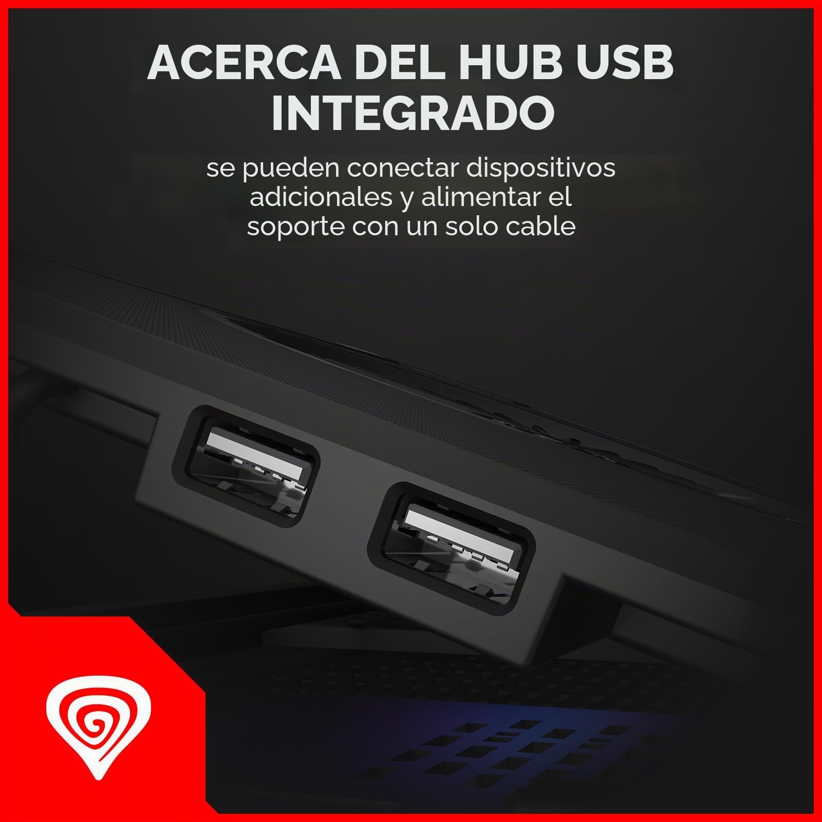 genesis BASE REFRIGERADORAS OXID 850 RGB 15.6"-17.3" USB, 5 VENTILADORES