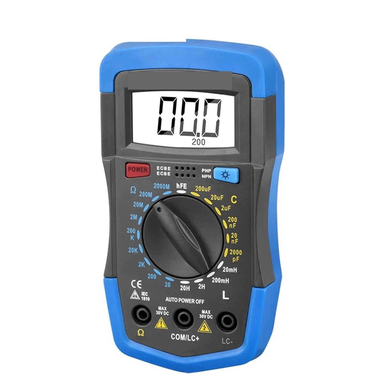 Multimètre de capacité et d'inductance numérique LCD avec test HFE et rétroéclairage pour LCR