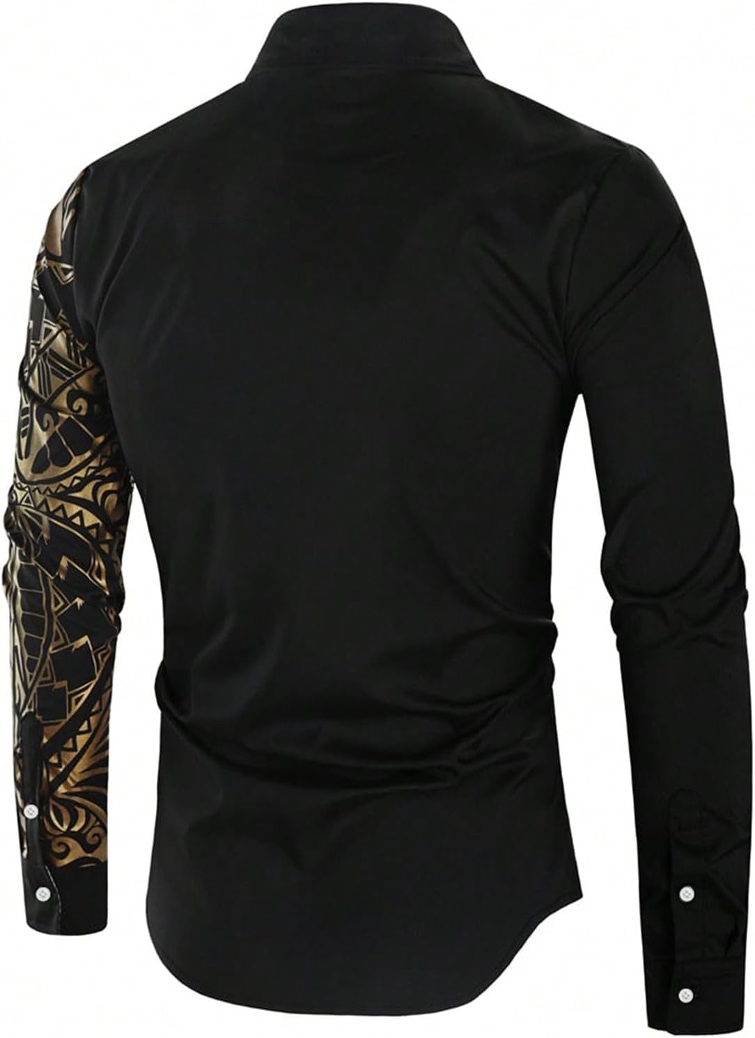 Men's Button Down Dress Shirts Graphic 70s Long Sleeve Vintage T Shirt Tops - Image 2