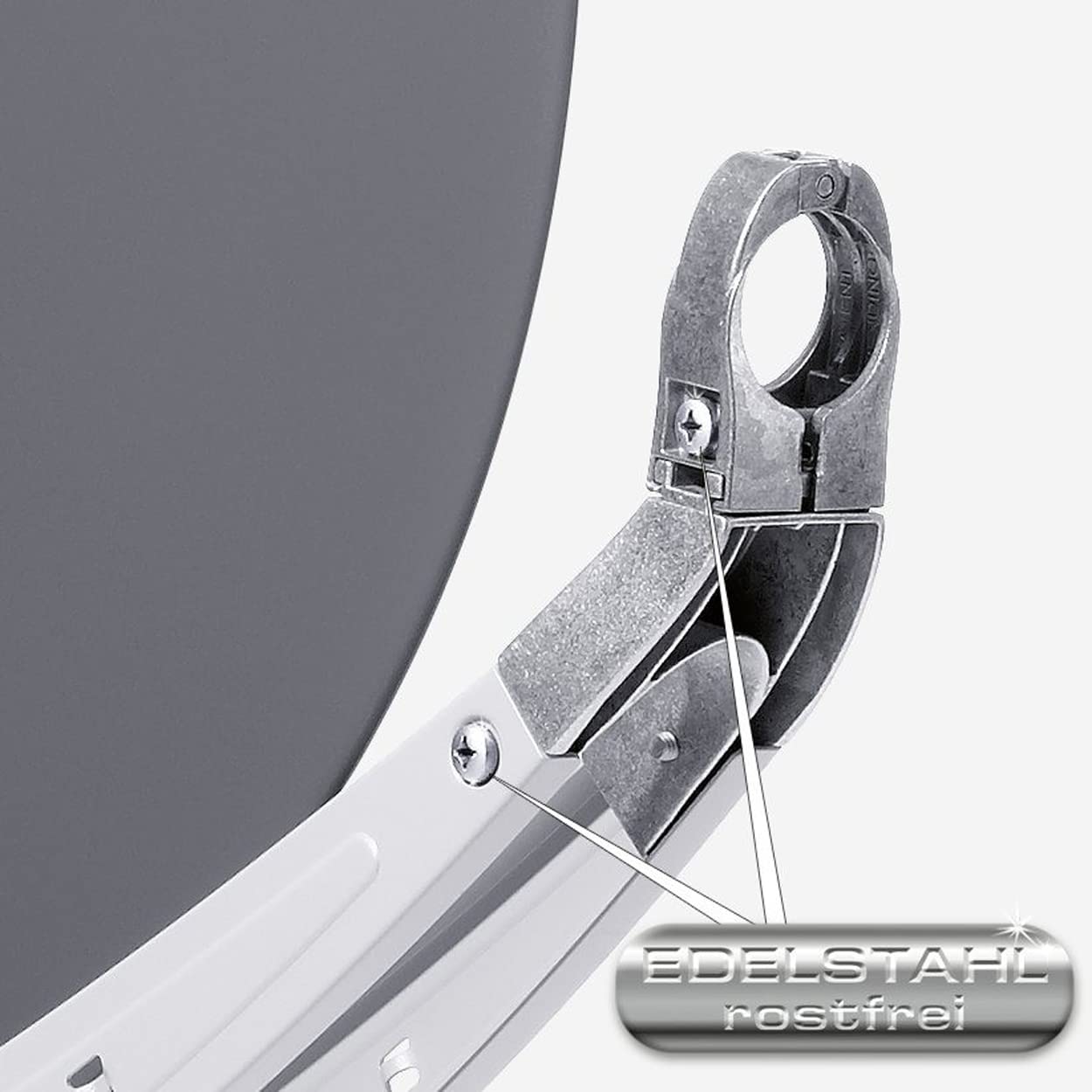 Fuba DAA 850 A Satanlage Set Aluminium Satellitenschüssel in Anthrazit HDTV 3D 4K Premium X Deluxe Octo LNB 1 Sat für 8 Teilnehmer