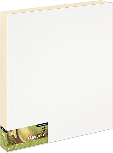 Miniatura 55 de Ampersand Art Supply Panel de pintura de madera: Serie Museo Claybord, 6 "x 6", 3/4 "Perfil acunado Perfil con cuna de 3/4