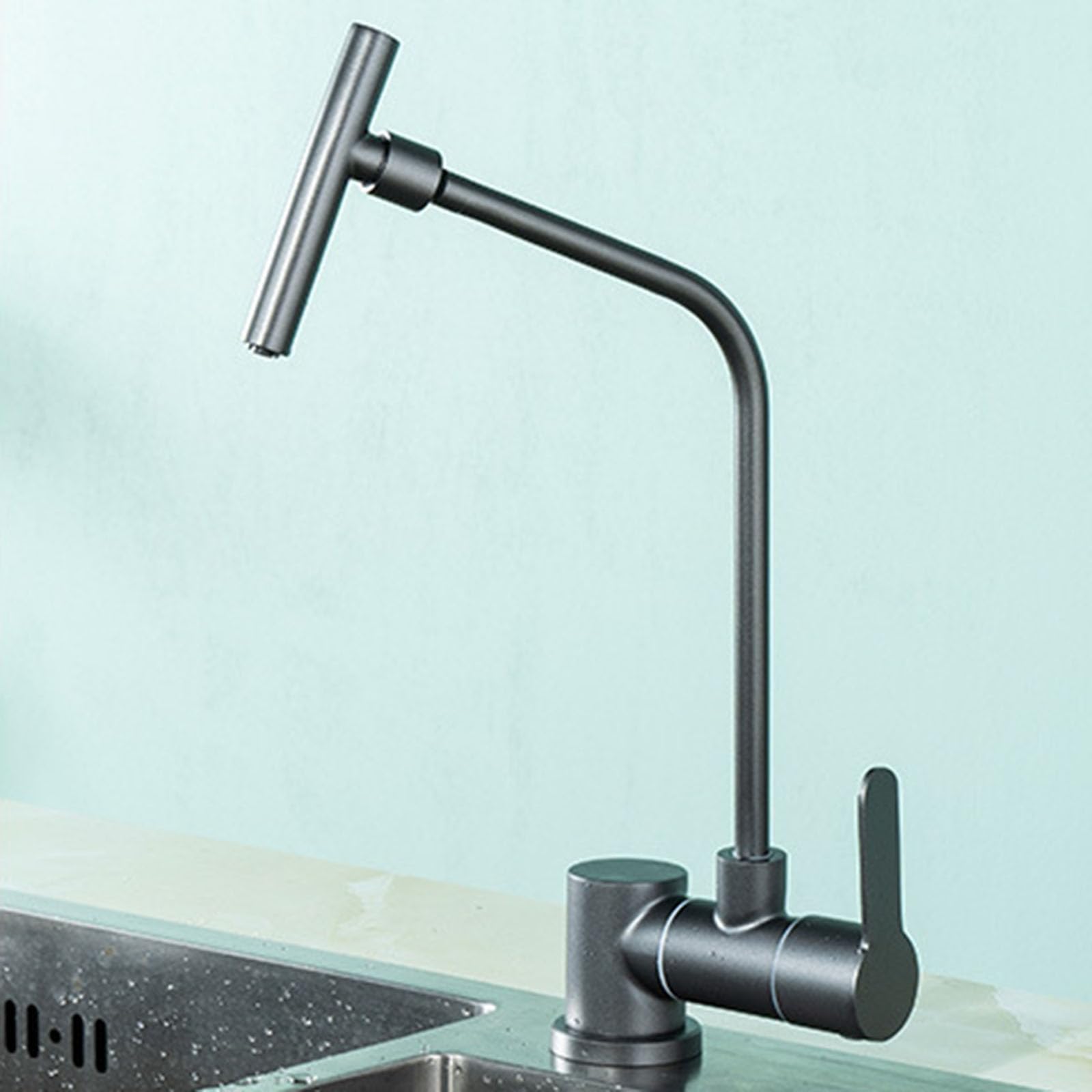 Grifo de agua fría de acero inoxidable plegable y giratorio 360°