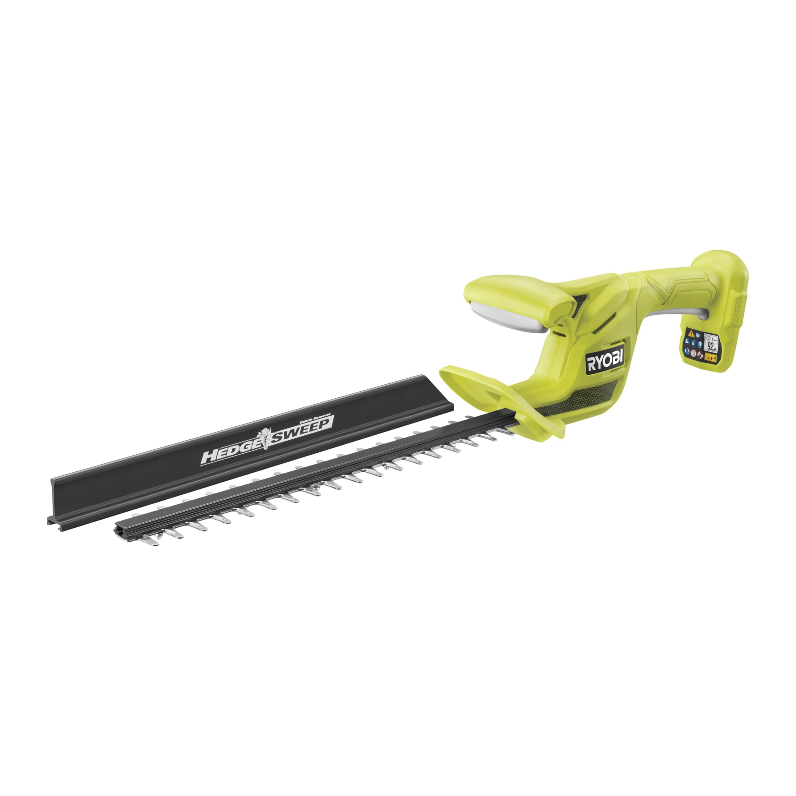 RYOBI 18 V ONE + akumulatorowe nożyce do żywopłotu RY18HT40B-0, długość brzeszczotu 40 cm, bez akumulatora i ładowarki