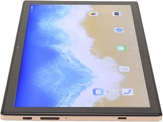 Kufoo Tablet PC, Octa Core 128GB Tablet 6GB 128GB 100‑240V Gold 10 Inch IPS (UK Plug)
