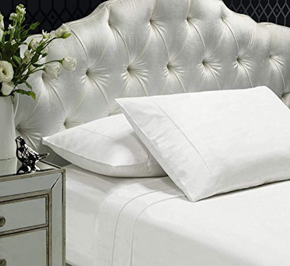 Livingston Home 0082 Z Hem 400TC Queen Sheet,White Amazon.in Home