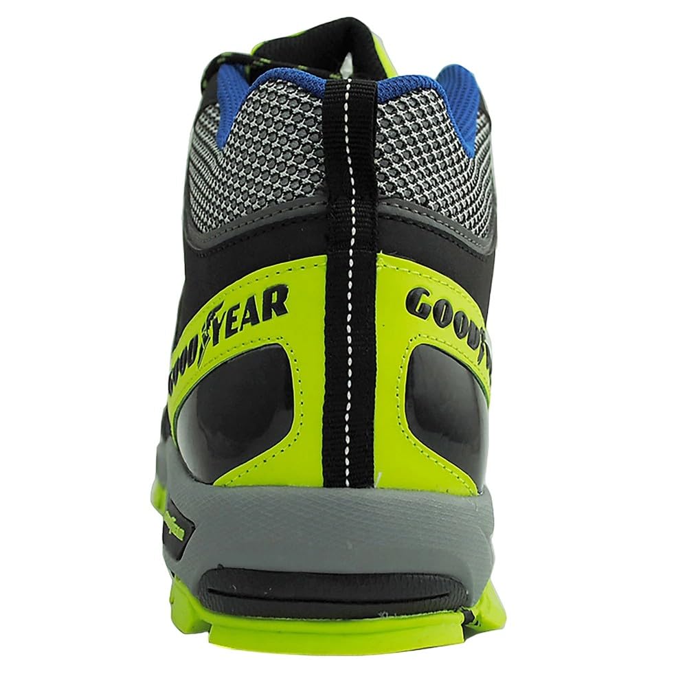 Goodyear S1P/SRA/HRO metalen veiligheidstrainer voor heren van composietmateriaal, 1503 zwart/blauw, 40 EU