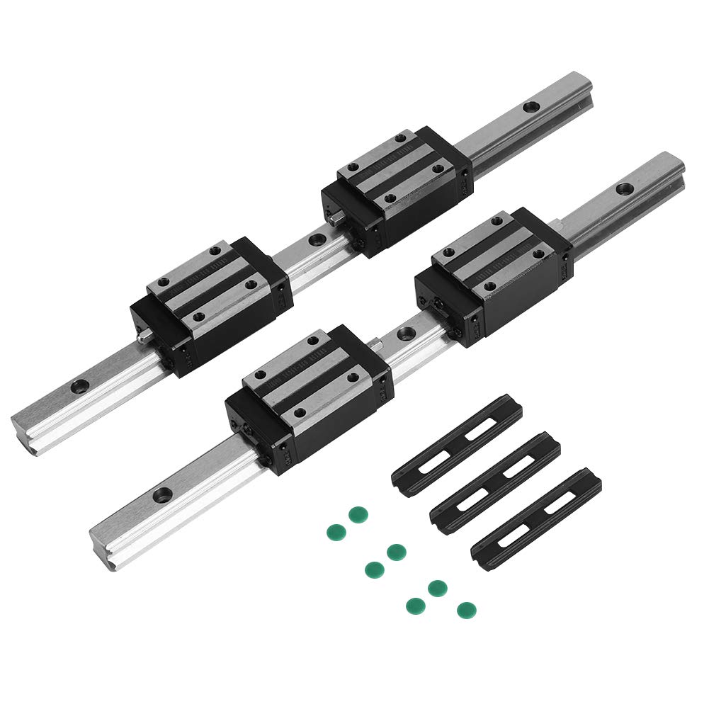 Tissting HG15 Guide Lineare Cuscinetto Scorrimento, 2 Pezzi HG15-300mm Guida Lineare Ghisa con 4 Blocchi, Alta Precisione Movimento Fluido per Equipaggiamento Automazione Misurazio
