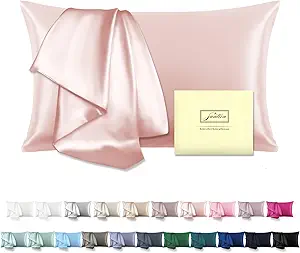 Mulberry Silk Pillow Cases for Hair and Skin Queen Size Silk Pillowcase with Zipper Soft Breathable Smooth Cooling Satin Silk Pillow Covers for Sleeping (Coral,20"X 30",1Pcs)
