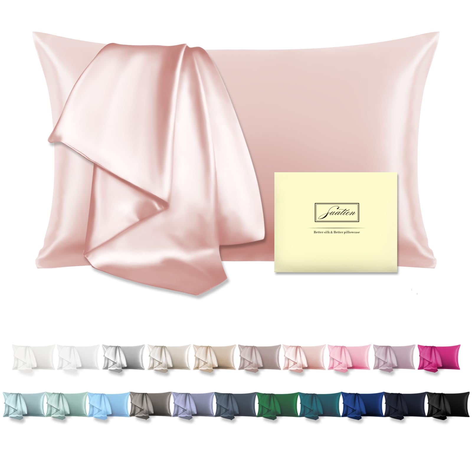 Mulberry Silk Pillow Cases Standard Size Silk Pillowcase with Zipper Soft Breathable Smooth Cooling Satin Silk Pillow Covers for Sleeping for Hair and Skin (Coral,20"X 26",1Pcs) Standard Coral