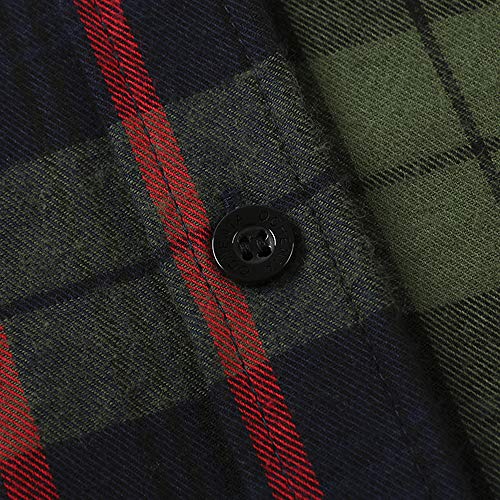 Image of OCHENTA Men's & Boys' Long Sleeve Button Down Plaid Flannel Shirt