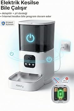 Otomatik Mama Kabı WiFi Kontrollü 6L – Akıllı Kedi & Köpek Mama Makinesi