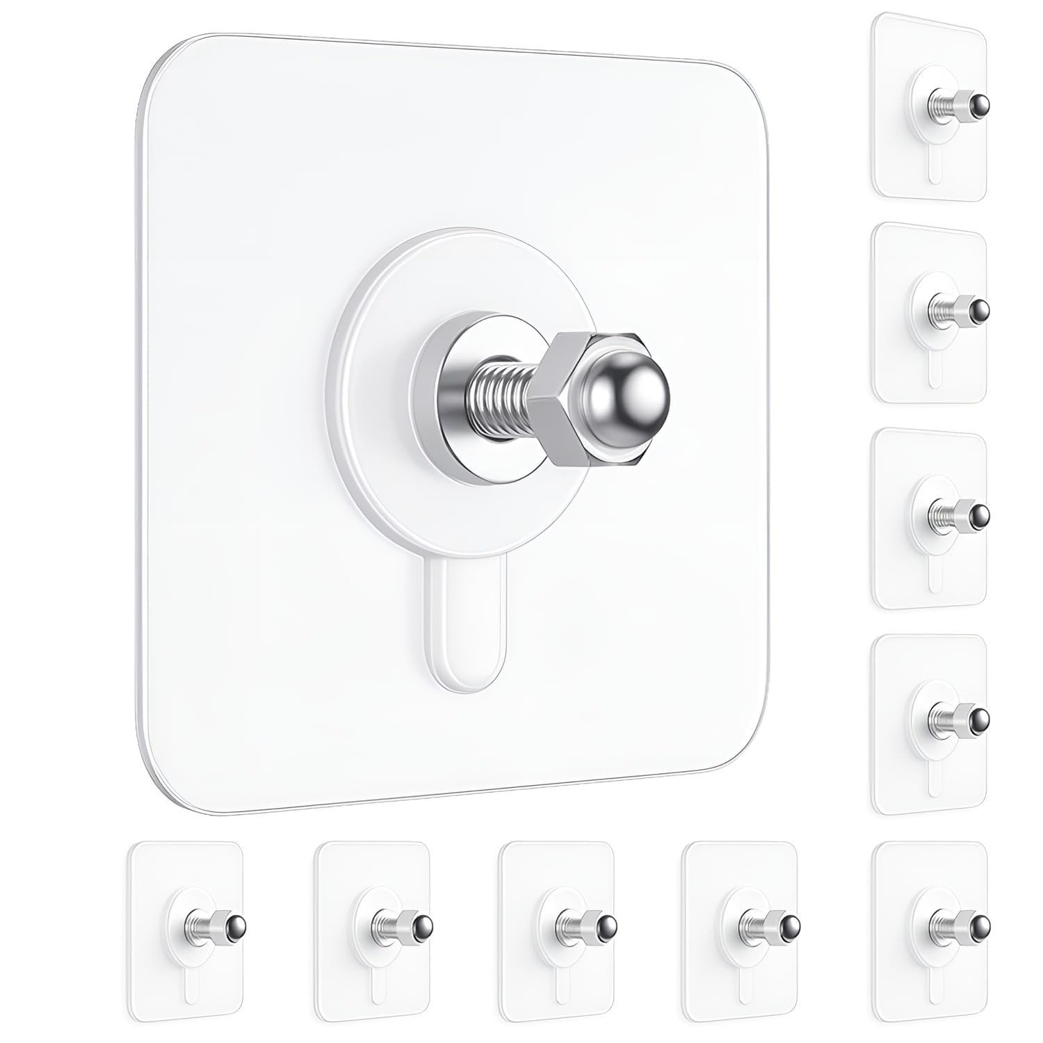 10 Pcs Self Adhesive Screw Hooks for Hanging | Heavy Duty Adhesive Wall Hooks for Wall Heavy Items | Sticker Screw Wall Hook Without Drilling, Nail Free Wall Hooks for Clothes Towels & Home-image-12