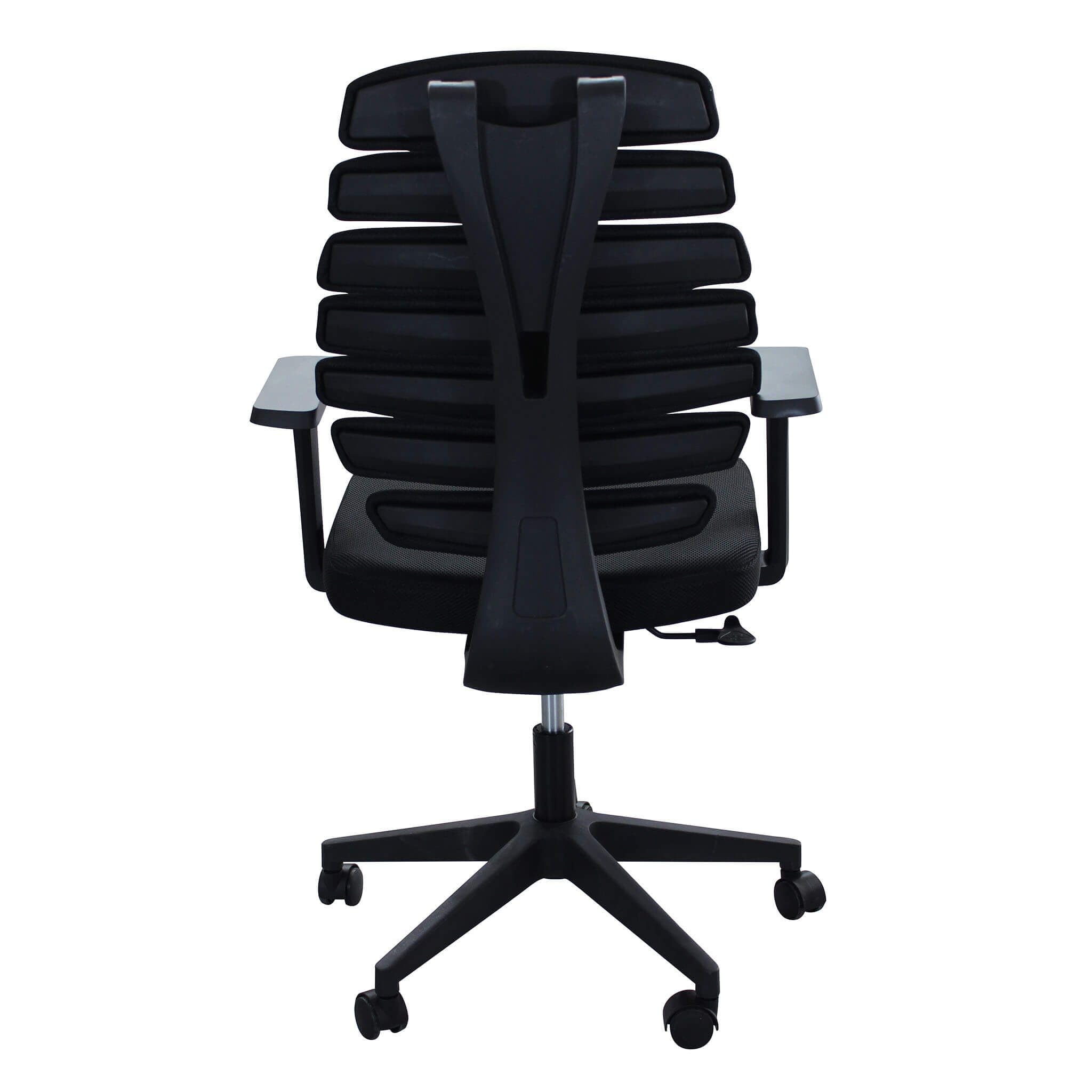 milani home - sedia ufficio ergonomica girevole con poggiatesta e supporto lombare, in poliuretano, nero