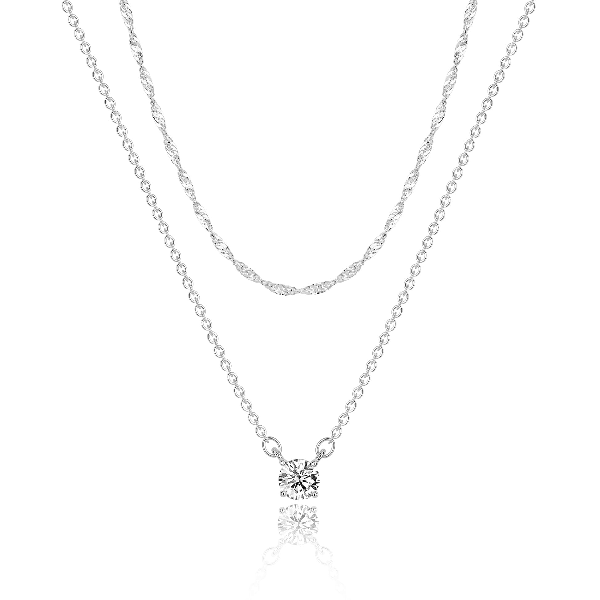 Diamond Necklaces for Women, Dainty Gold Necklace 14k Gold Plated Long Lariat Necklace Simple Gold CZ Diamond Choker Necklaces for Women Trendy Gold Necklace Jewelry Gifts
