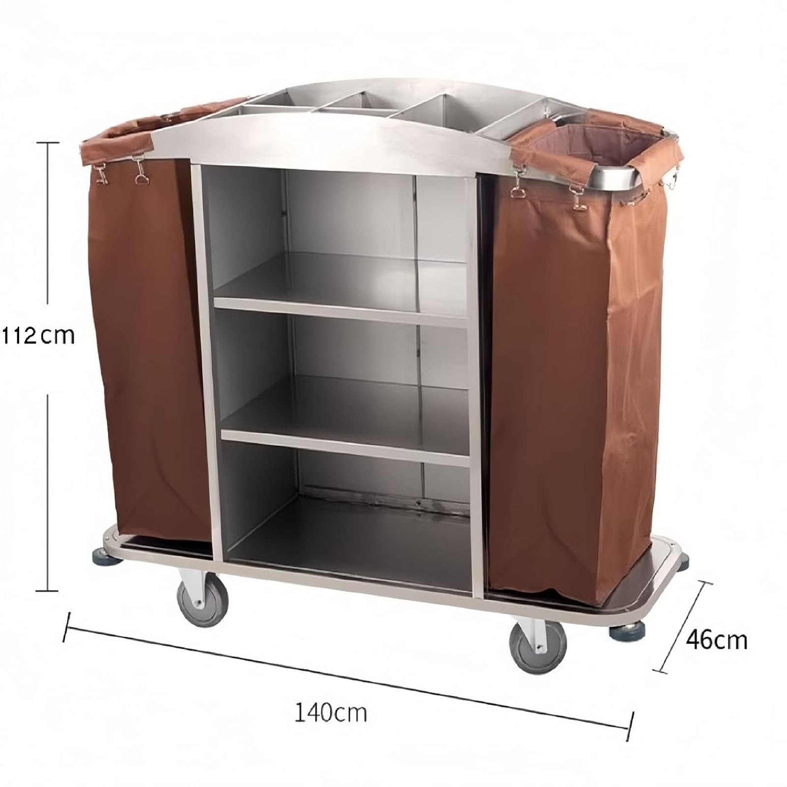 Carrello multifunzione per la pulizia di hotel e appartamenti, resistente, con porta e coperchio