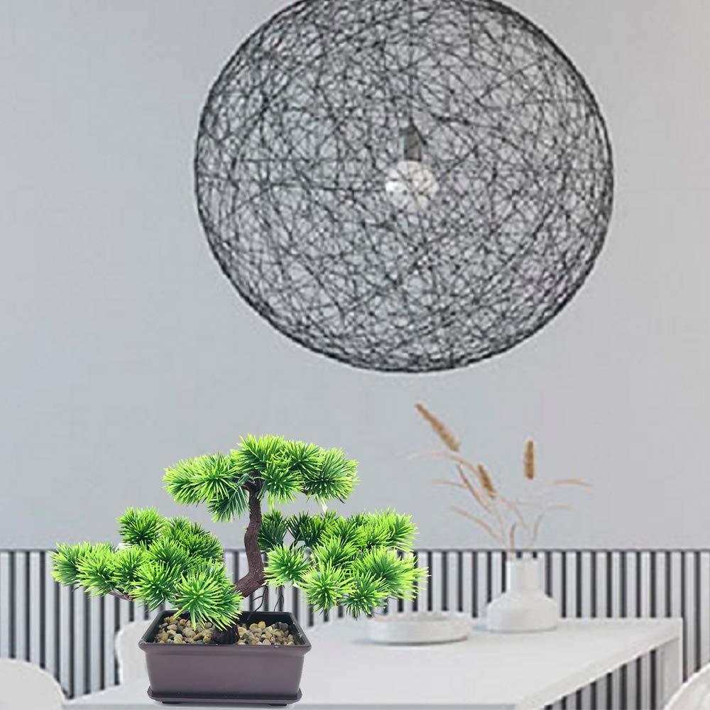 Pini bonsai artificiali Alberi falsi delle piante in vaso Bonsai di cedro giapponese, verde artificiale Decorazioni per la casa da interno desktop, ufficio, soggiorno, cortile Zen Garden-2Pcs