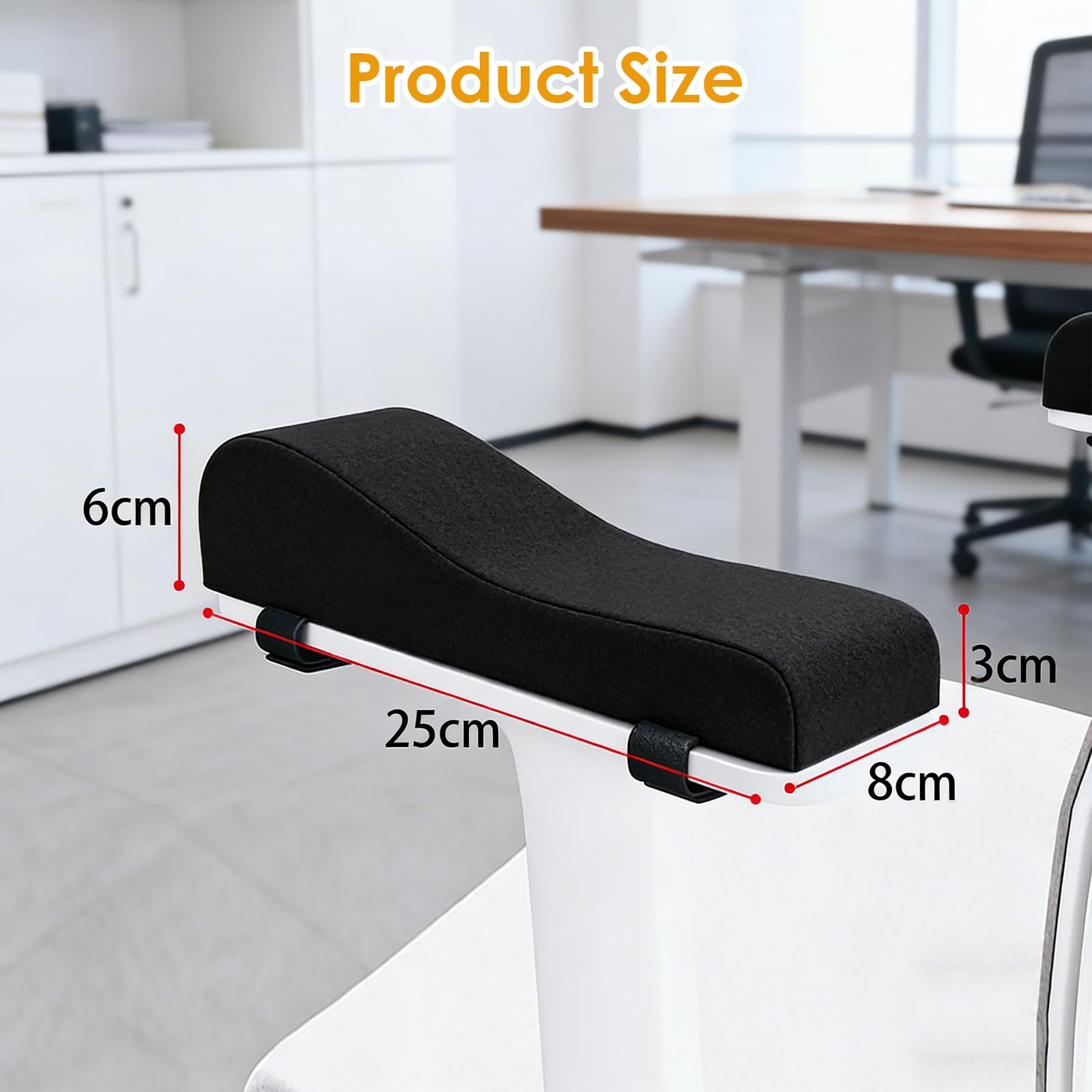 Cuscino Cuscino del Bracciolo Ergonomico Sedia Ufficio, Set di 2 Protezioni per Braccioli con Memory Foam, per Sollievo dalla Pressione su Gomiti e Avambracci, Adatto Anche a Sedie Gaming