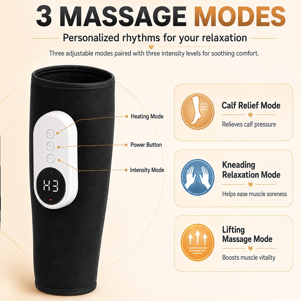 Massage Jambe, HOVCEH 2 Pièces 3 en 1 Masseur Jambe avec Chaleur