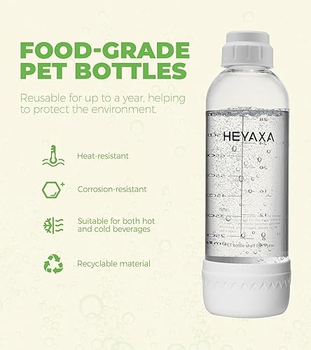 Miniatura 7 de Máquina para hacer agua gasificada, máquina para hacer refrescos rápidamente para crear refrescos, incluye 2 botellas de carbonatación sin BPA de 1