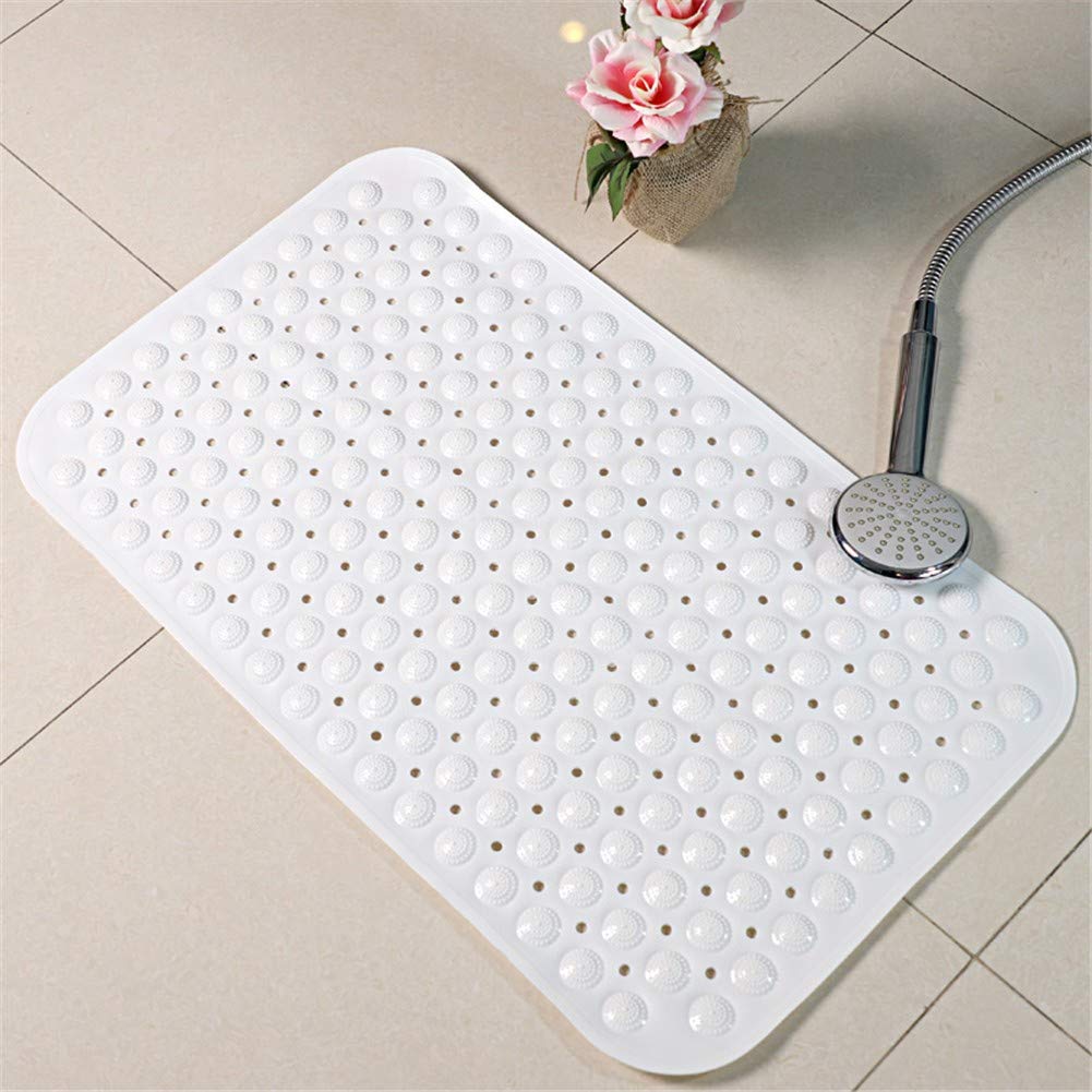 QQTT Skid Suction Cup Design Extra Long Bath Mats With Drain Hole Anti Mould Shower Mats Anti-Bacterial Massage Children's Bathtub Mats Waterproof Carpet Rug For Bathroom