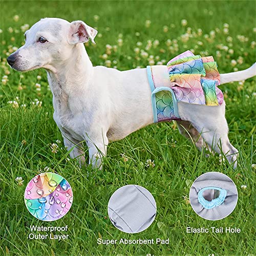 Image of Washable Female Dog Diapers(7 Pack), Premium Comfort Reusable Doggy Diapers, for Female Dog in Period Heat (Style A, S)