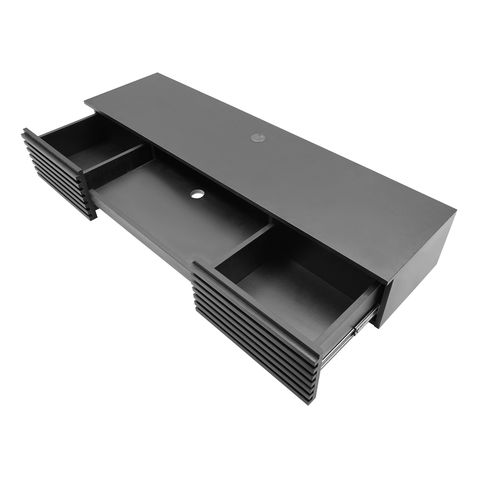 QUSKLISU Wall Mounted Desk, Floating Wall Organizer with Pull Out Drawer, 15.5" D x 60" W x 9.5" H, Space-Saving Wall Organizer Computer Desk for Home