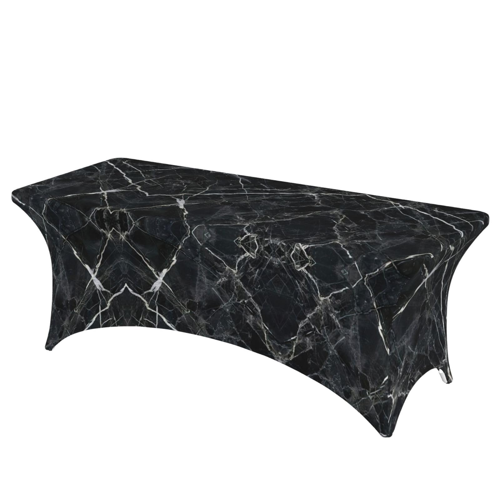 Nappe de table extensible marbre noir pour décoration de mariage