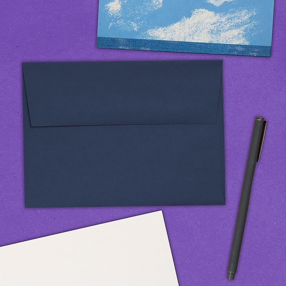 JAM PAPER Buste per Inviti ad Alta Qualità - 133,4 x 184,1 mm - Blu Scuro - 50/Pacchetto
