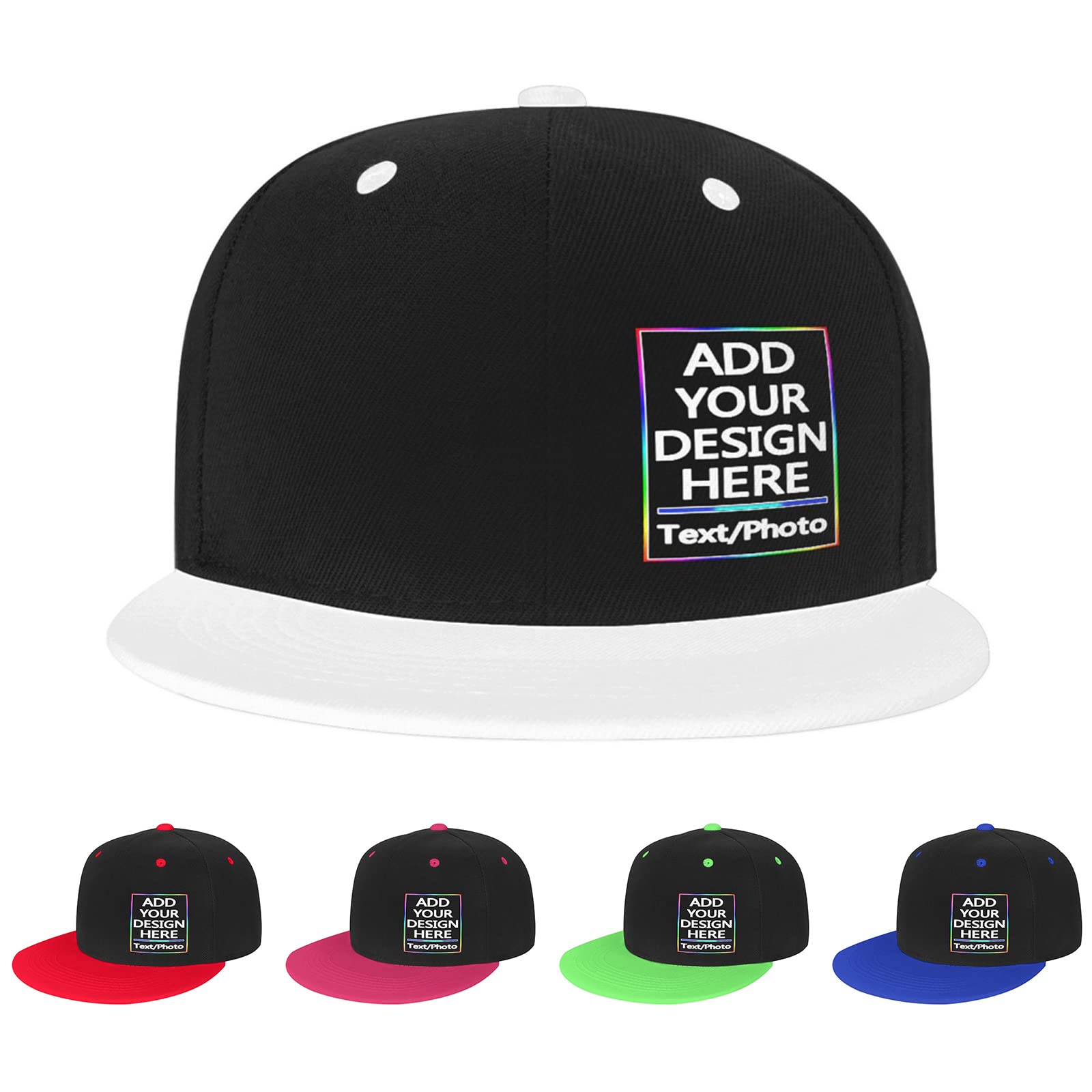Lawenp Custom Trucker Hat Snapback Hats Men Women Hip Hop Personalised Hip Hop Hats Add Picture/Text Flat Baseball Caps