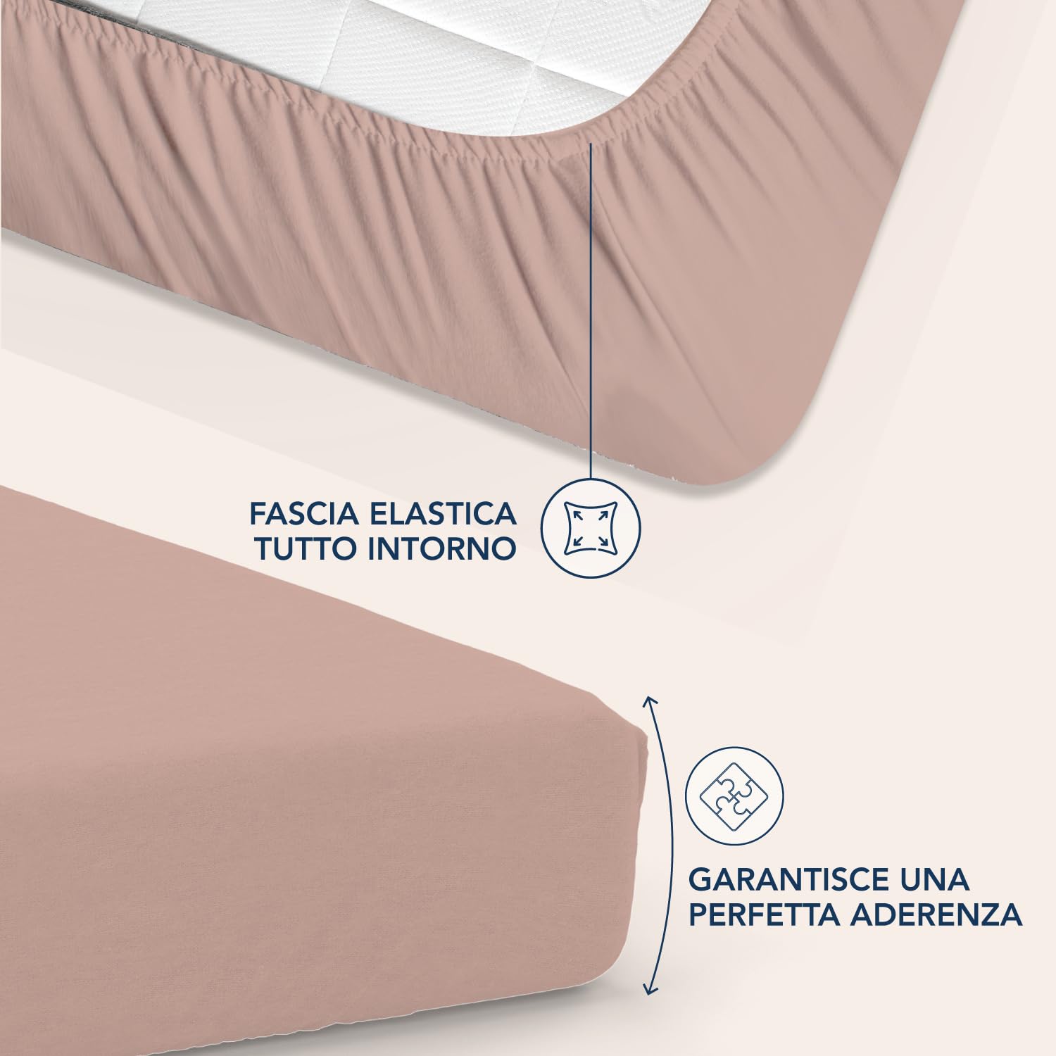 Dreamzie Lenzuolo con Angoli Piazza e Mezza 120x200 cm - Angoli da 35 cm per Materassi Spessi - 100% Microfibra - Rosa Chiaro, Certificato senza Prodotti Chimici (Oeko-TEX)