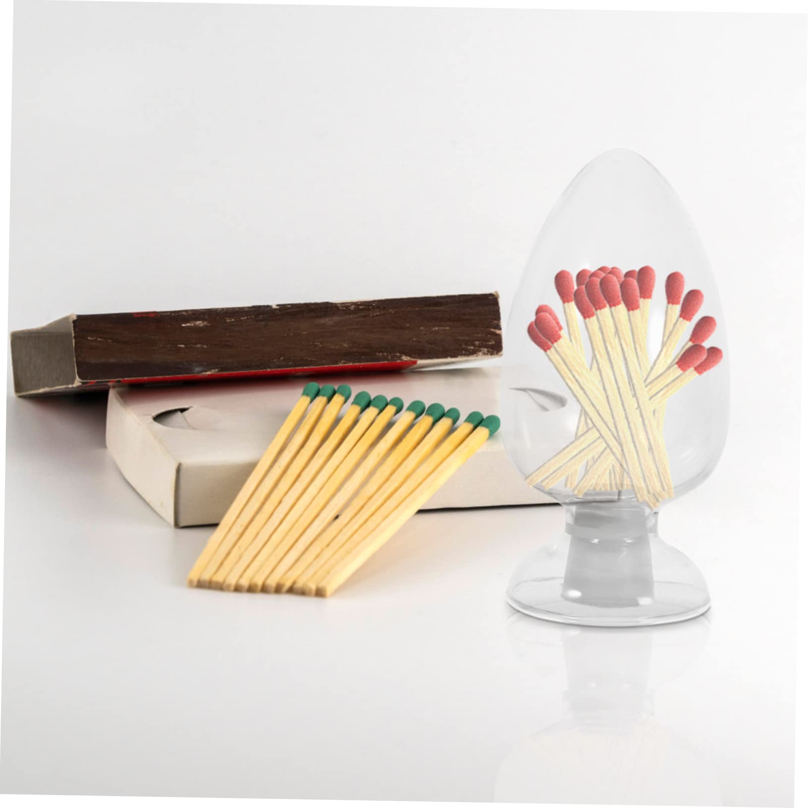 ERINGOGO Elegant Glass Bottle Stopper Conical Laboratory Bottle Display Glass Match Jar